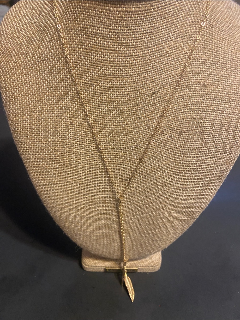 Gold Leaf Lariat Necklace - Women Jewelry